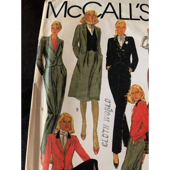 McCall's Misses Coat Vest Pant Skirt Sewing Pattern Sz 10 7347 - Uncut - Picture 3 of 9